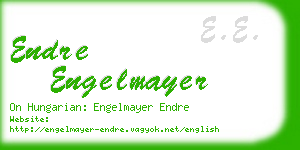 endre engelmayer business card
